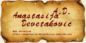 Anastasija Devetaković vizit kartica